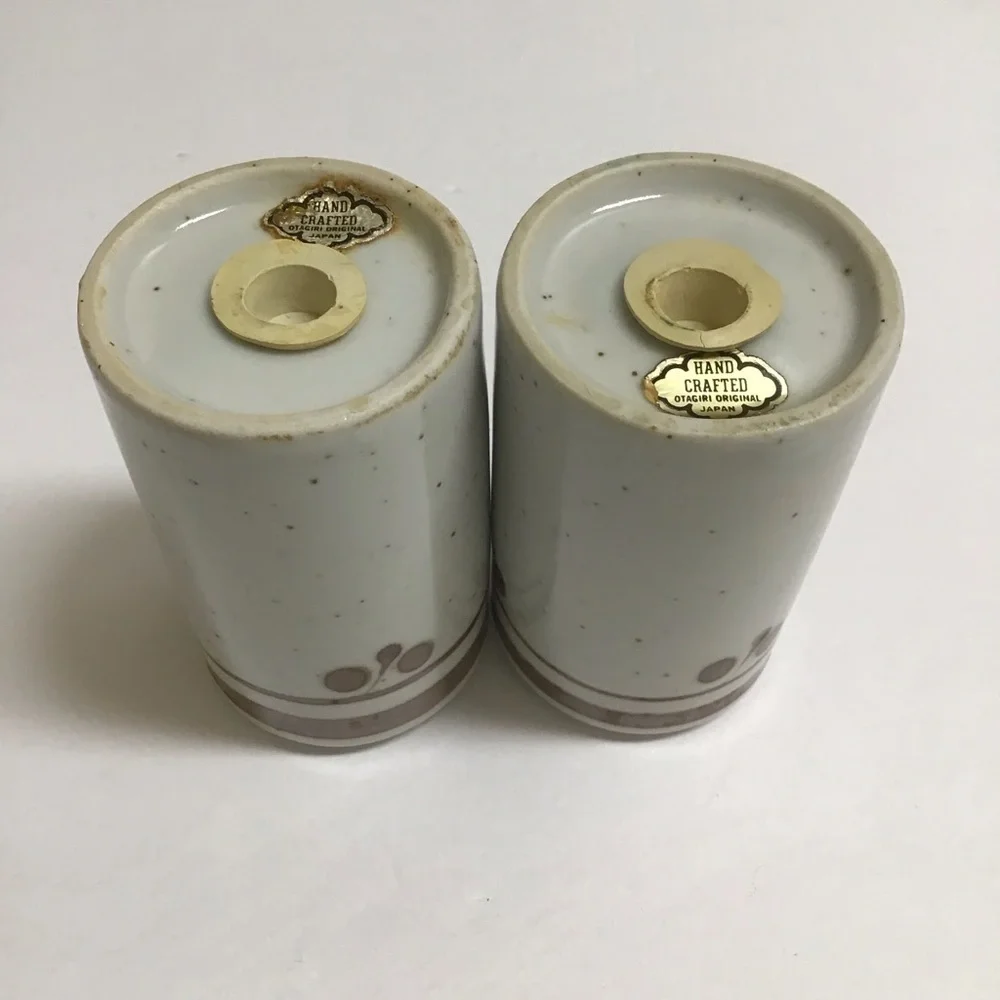 Otagiri Japan Brown Speckled Stoneware Salt & Pepper Shakers Boho Vintage Japan